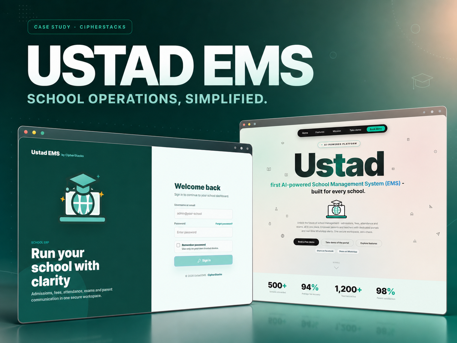 Ustad EMS School portal preview